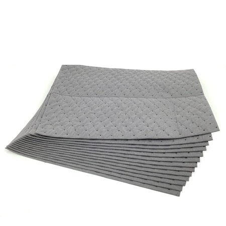 Spilltech Sorbent Pad, Universal, 15 in x 19 in, Gray GPF100M-BX
